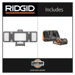 RIDGID 18V Hybrid Folding Panel LED Work Light Kit with 2.0 Ah Battery and Charger thumbnail 2