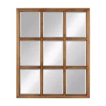 Kate and Laurel Hogan 9-Pane Windowpane Wall Mirror, Rustic Natural Wood Frame, 26 x 32 in. thumbnail 1