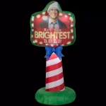 Gemmy 5 ft. Airblown Inflatable Penguin with Santa Hat and Green Scarf Outdoor Holiday Decoration thumbnail 1