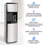 Igloo Bottom Loading Water Dispenser - Hot, Cold & Room Temperature - Black & Stainless Steel thumbnail 3