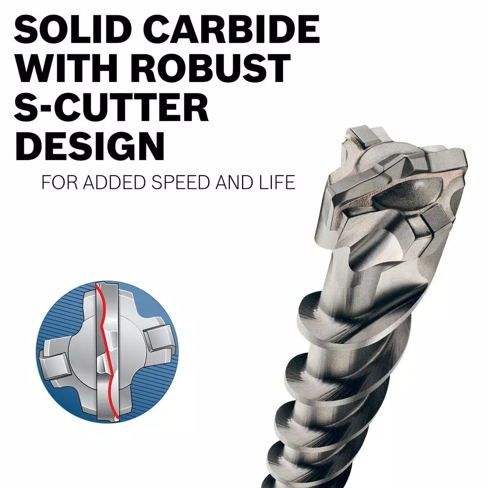 Bosch Speed-X 2 in. x 21 in. SDS-Max Carbide Rotary Hammer Drill Bit for Concrete