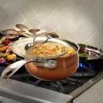 Oster Carabello 2.6 Qt. Stainless Steel Nonstick Saucepan with Glass Lid, Copper thumbnail 3