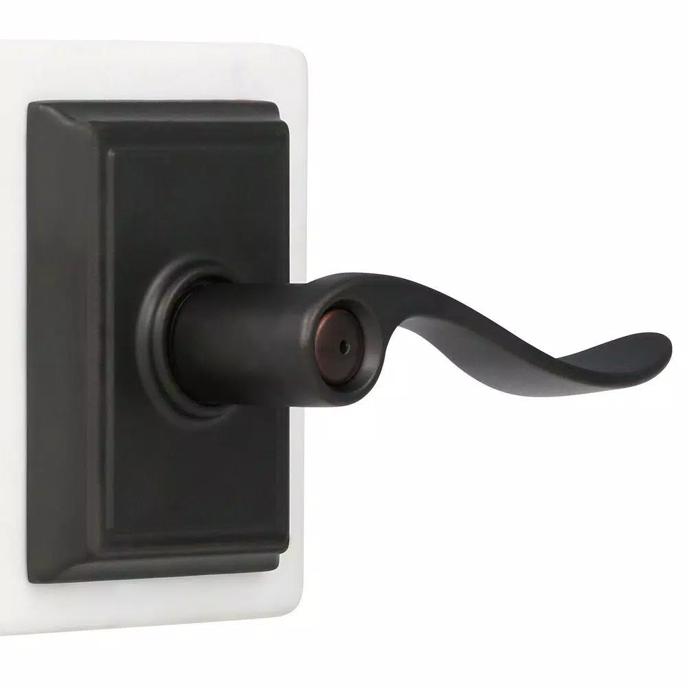 Schlage Accent Aged Bronze Privacy Door Lever with Addison Trim