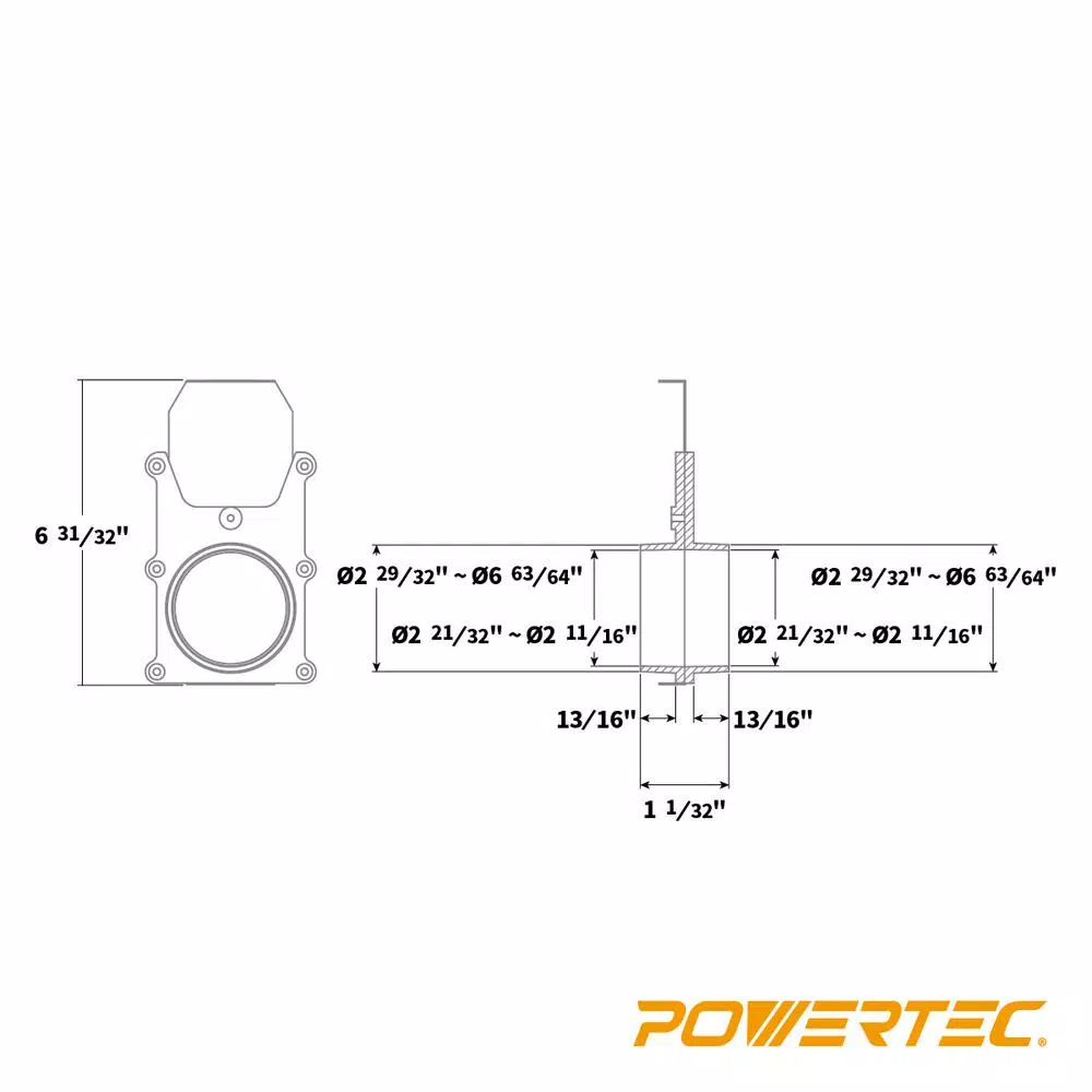 POWERTEC 3 in. Aluminum Blast Gate for Dust Collection Systems