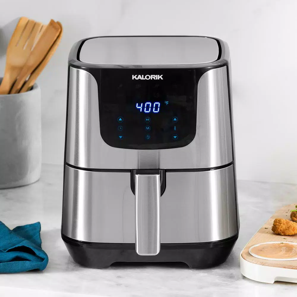 KALORIK 6 Qt. Stainless Steel Digital Air Fryer Pro XL Toaster Oven with 8 Smart Presets