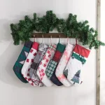 Country Living Angelina Red Patchwork Star Christmas Stocking - 17.5 in. Reversible Microfiber thumbnail 2