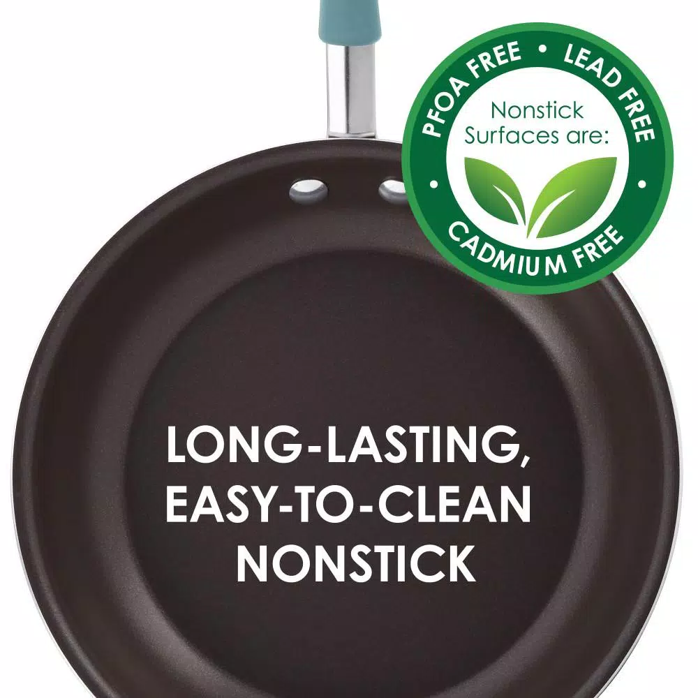 Rachael Ray Cucina 0.75 qt. Aluminum Hard Enamel Nonstick Saucier, Blue