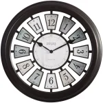 FirsTime & Co. Black Mercantile Plaques Wall Clock - Industrial Farmhouse Design thumbnail 1