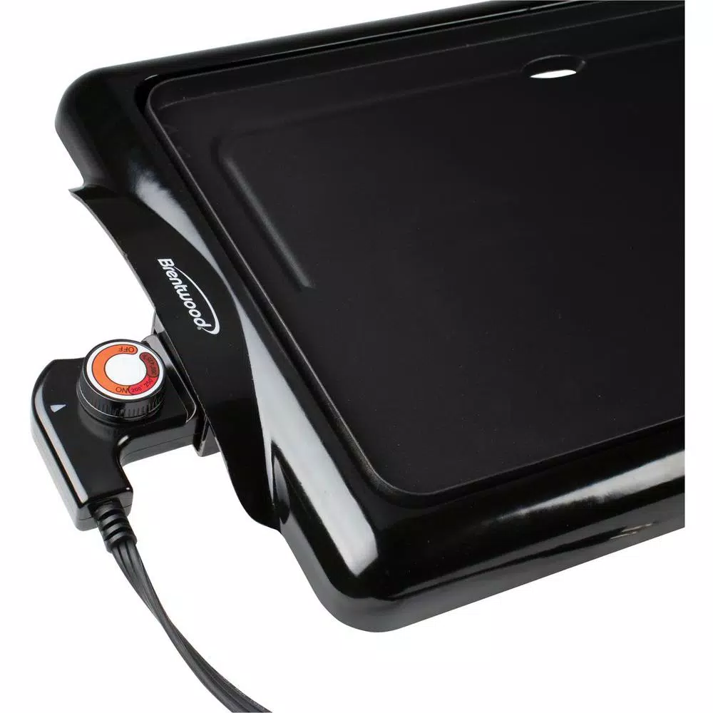Brentwood Appliances 1400W Nonstick Electric Griddle with Warming Drawer, 200 sq. in., Black