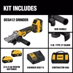 DEWALT 20V MAX XR 5 in. Brushless Cordless Small Angle Grinder Kit with (2) 6.0 Ah Batteries thumbnail 2
