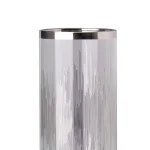 Benjara Admirably Modern Glass Pedestal Candle Holder with Silver Finish thumbnail 2