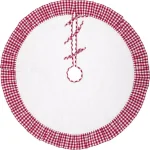 VHC Brands 48 in. Red Emmie Farmhouse Christmas Tree Skirt - Hand-Quilted Cotton with Ruffled Check Trim thumbnail 1