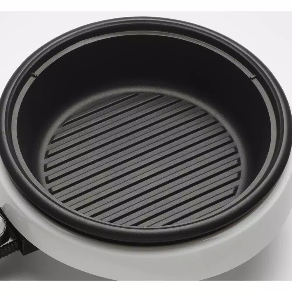 Aroma Super Pot 3-in-1 10 in. Indoor Grill, Steamer, and Slow Cooker - White