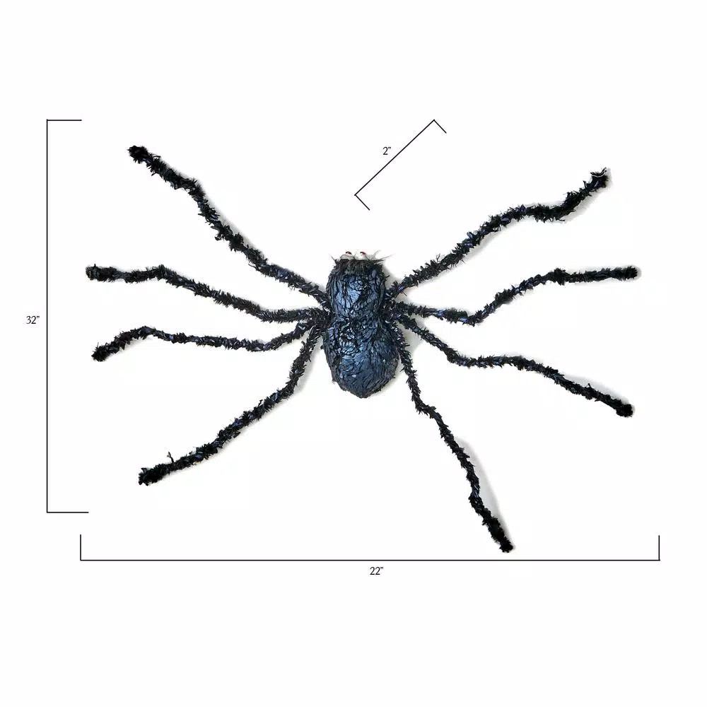 Worth Imports 32 in. Black Spider Halloween Prop Decor - Set of 2