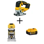 DEWALT 20V MAX XR Brushless Jigsaw & Compact Router Kit with 5.0Ah Battery thumbnail 1