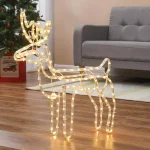 Luxen Home 25 in. LED White Rope Light Standing Reindeer - Indoor/Outdoor Christmas Decoration thumbnail 4