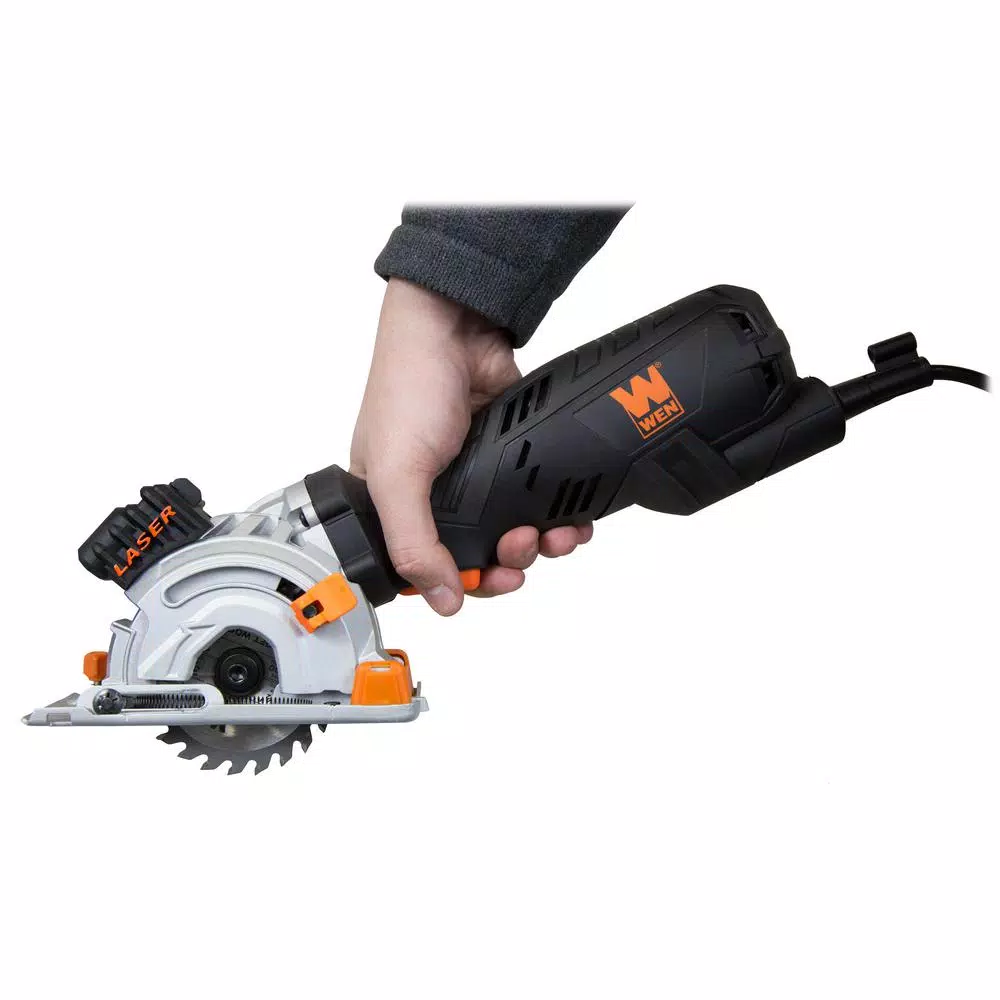 WEN 5 Amp 3-1/2 in. Compact Plunge Cut Circular Saw with Laser and Carrying Case