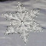 National Tree Company 42 in. Snowflake Design Christmas Tree Skirt with Embroidered Motifs thumbnail 3