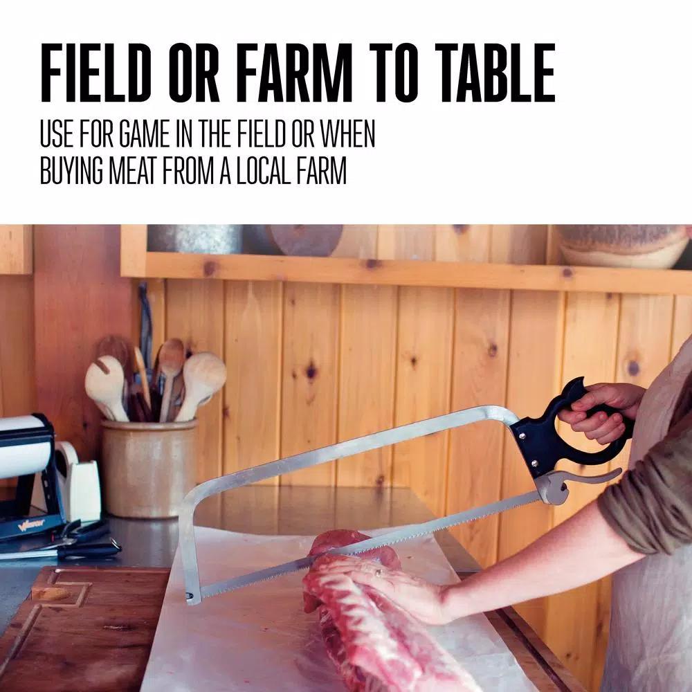 Weston 22 in. Stainless Steel Butcher Meat Saw with Trigger Lock