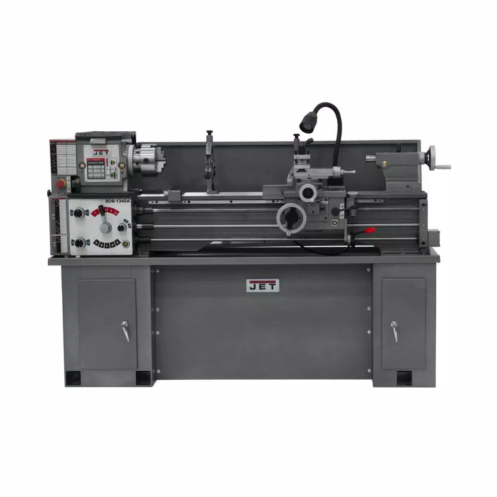 Jet BDB-1340A 13 in. x 40 in. Belt Driven Metalworking Bench Lathe with Stand, 2 HP, 230V