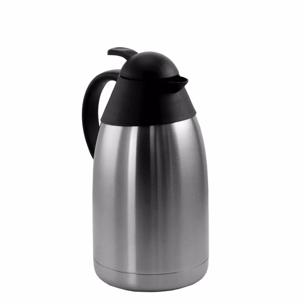 MegaChef 67.6 fl. oz. Stainless Steel Thermal Beverage Carafe with Black Lid
