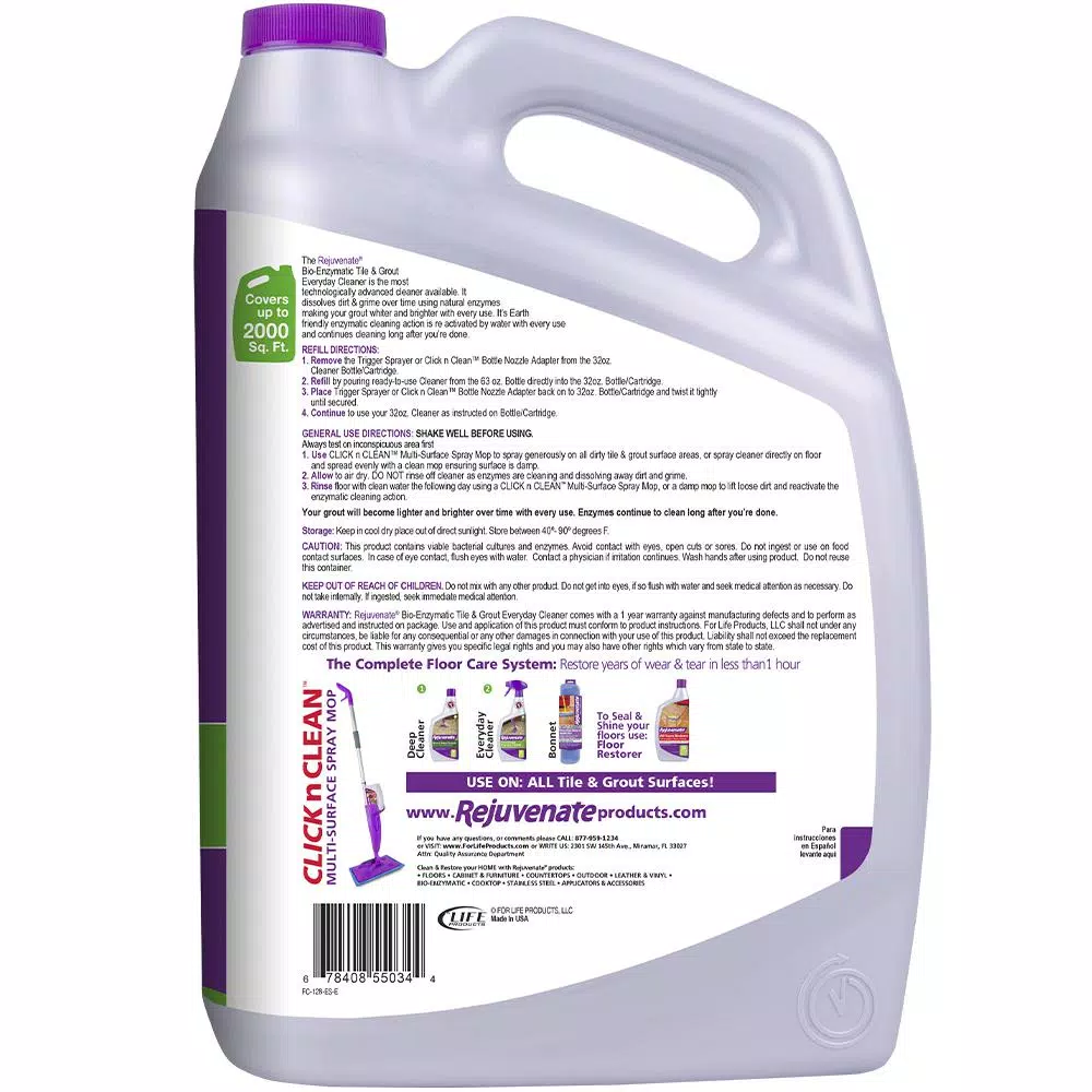 Rejuvenate Bio-Enzymatic Tile and Grout Cleaner, 128 oz.