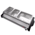 NutriChef 27.6 in. 3-Burner Stainless Steel Electric Buffet Server Food Warming Tray thumbnail 1