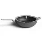 BergHOFF Leo 12.5 in. Aluminum Nonstick Wok with Glass Lid, Grey thumbnail 1