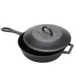 Bayou Classic 10.5 in. Cast Iron Skillet with Lid, Pre-Seasoned Black Skillet Set thumbnail 2