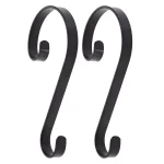 Haute Decor Matte Black Ornate Stocking Scroll Holders, 2-Pack thumbnail 1