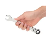 TEKTON 15 mm Flex-Head Ratcheting Combination Wrench, 72-Tooth, 6-Point thumbnail 2