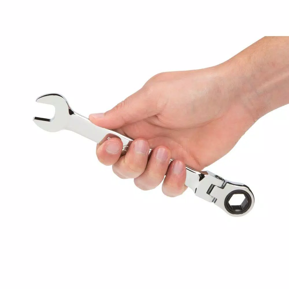 TEKTON 15 mm Flex-Head Ratcheting Combination Wrench, 72-Tooth, 6-Point