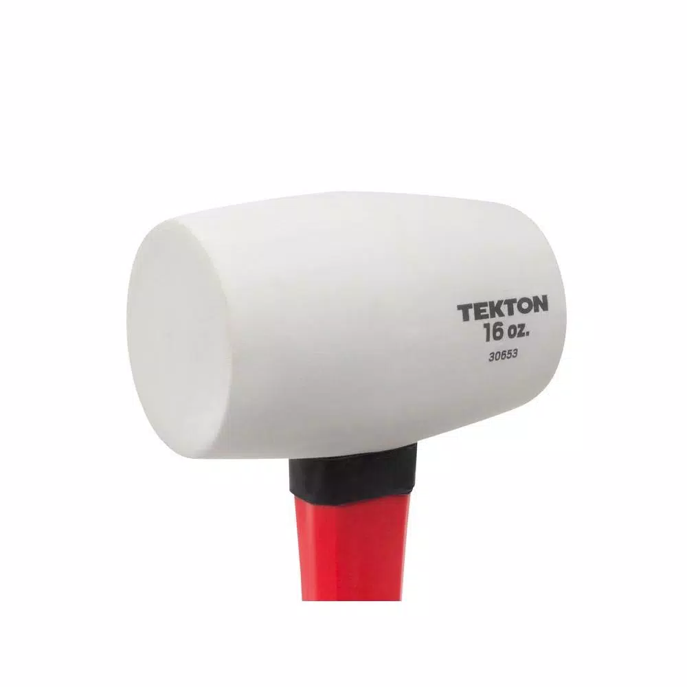 TEKTON 16 oz. White Rubber Mallet with Fiberglass Handle