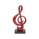 LITTON LANE Abstract Red Treble Clef Musical Symbol Sculpture - Polystone & Fiberglass Statuary thumbnail 2