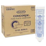 DART Concorde 10 oz. White Foam Bowls, Non-Laminated, 1000 Count thumbnail 3