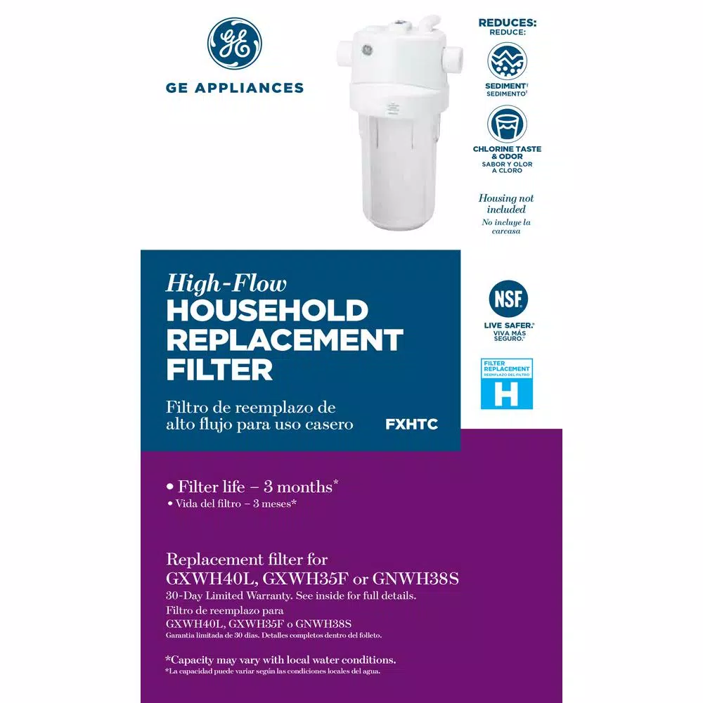 GE Whole House Replacement Water Filter Cartridge - 10 in. x 4.5 in. High-Flow Carbon Spun Fiber