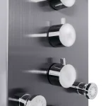AKDY 65 in. 8-Jet Shower Panel System, Space Gray Brushed Stainless Steel with Rainfall, Waterfall & Wand thumbnail 9
