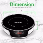 NutriChef 11.1 in. Single Burner Induction Cooktop, 1500W White Hot Plate with Digital Display thumbnail 4