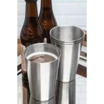 Outset 16 oz. Stainless Steel Beer Cup Set, Set of 4 Reusable Pint Glasses thumbnail 3