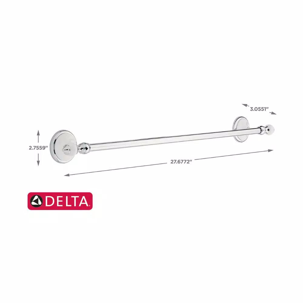 Delta Alexandria 24 in. Towel Bar, Chrome and White, Rustic Farmhouse Style