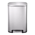 Boyel Living 13 Gallon Stainless Steel Rectangular Kitchen Step Trash Can with Silent Close Lid - Silver thumbnail 1