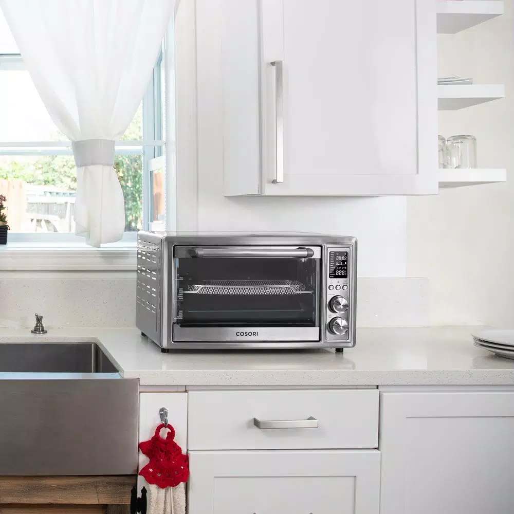 Cosori 30Qt Stainless Steel 12-in-1 Air Fryer Toaster Oven with Rotisserie and Extra Wire Rack