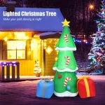 Costway 6 ft. Inflatable Christmas Tree with LED Lights and Gift Boxes, Outdoor Holiday Decor thumbnail 2