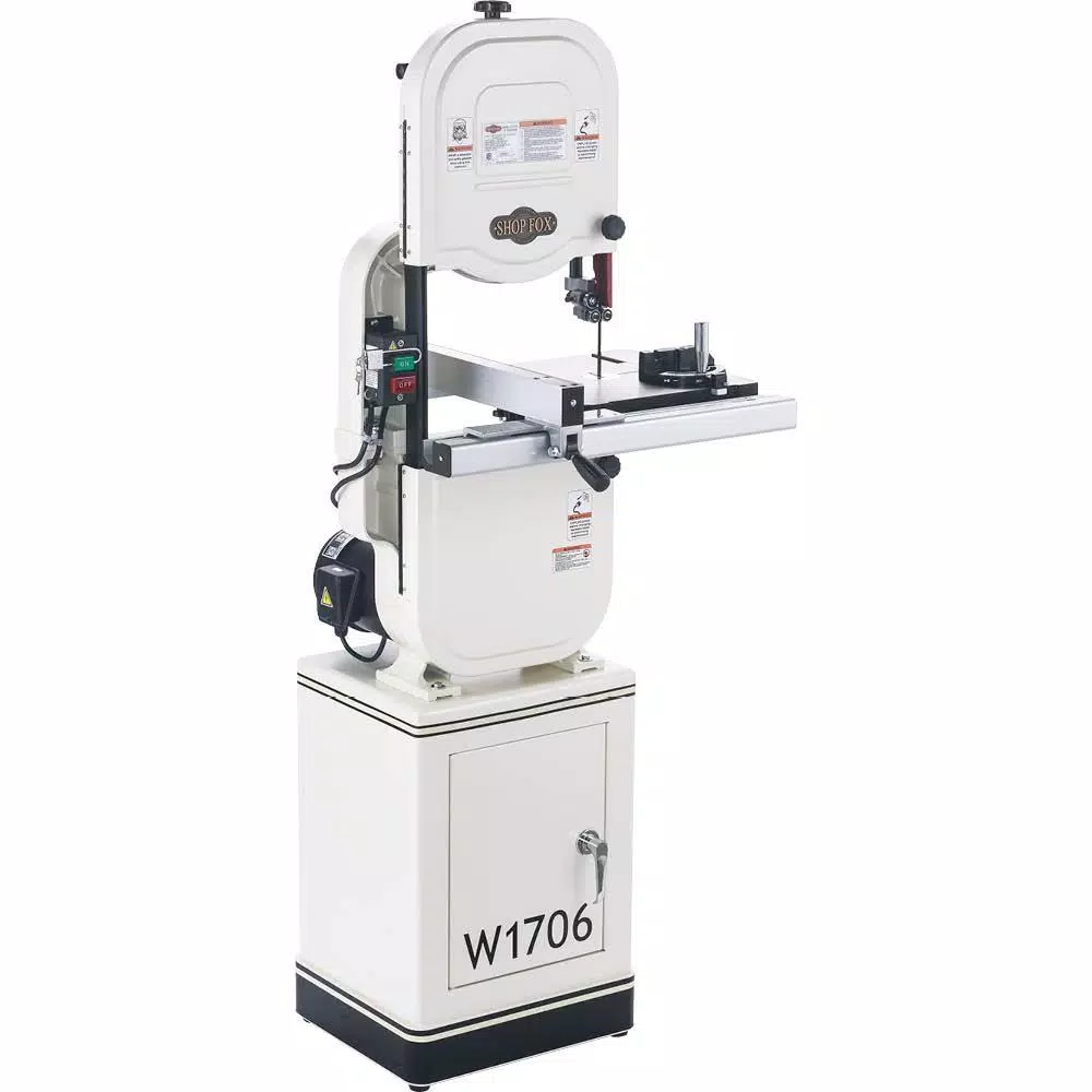 Shop Fox 14 in. 1 HP Vertical Band Saw with Cast-Iron Table and Enclosed Cabinet Stand