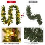 Costway 9 ft. Pre-Lit LED Artificial Fall & Christmas Garland with 100 Warm White Lights and Timer thumbnail 6