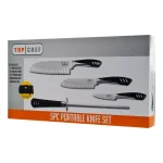 Top Chef 5-Piece Stainless Steel Knife Set with Portable Carry Pouch thumbnail 3