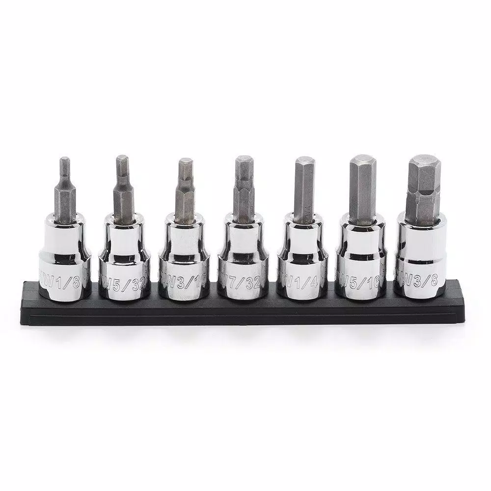 Husky 3/8 in. Drive SAE Hex Bit Socket Set, 7-Piece