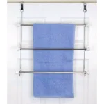 Home Basics 3-Bar Over-the-Door Towel Rack in Chrome with Ceramic Knobs thumbnail 1