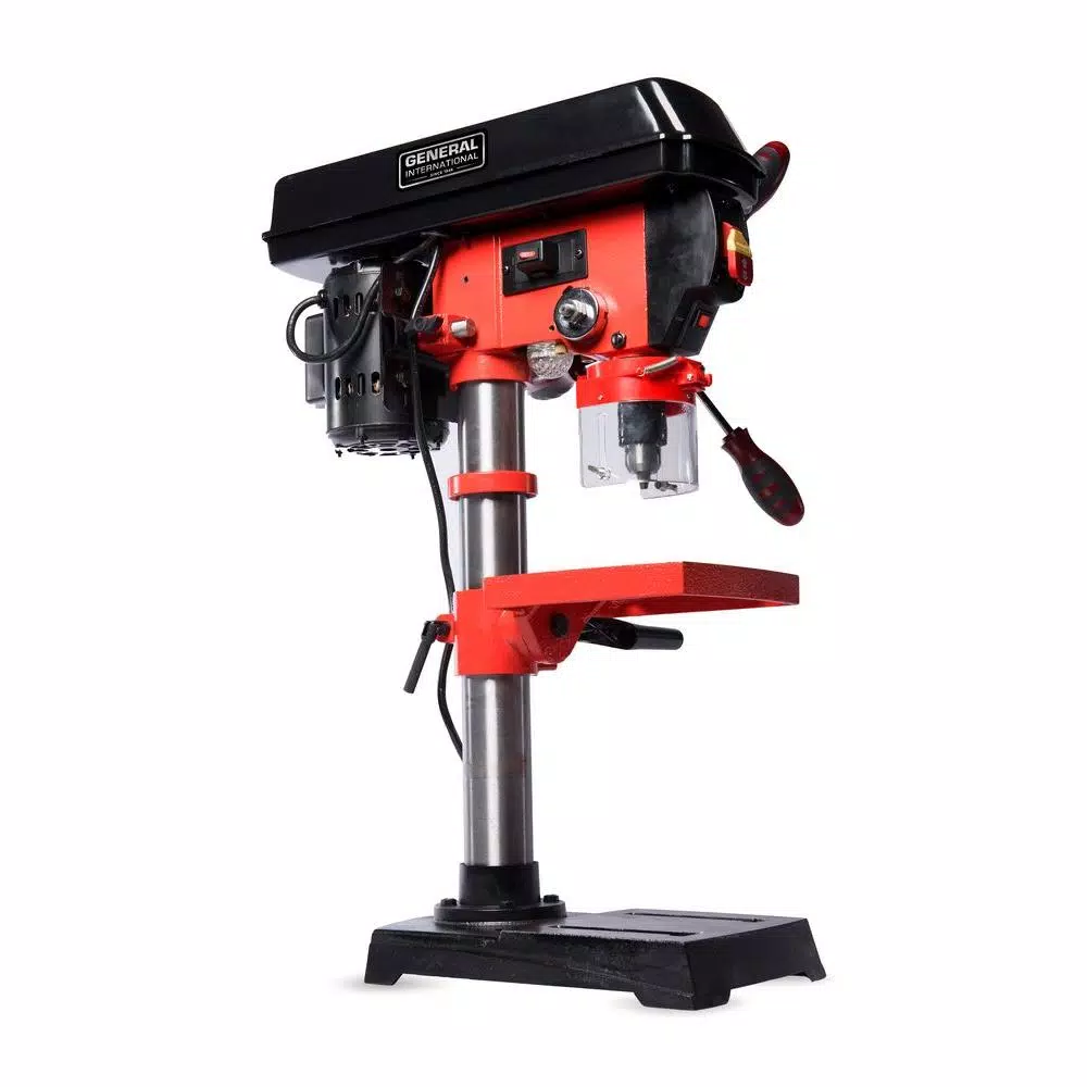 General International 10 in. Drill Press with 5-Speed Variable Control, Laser Guide, and LED Light
