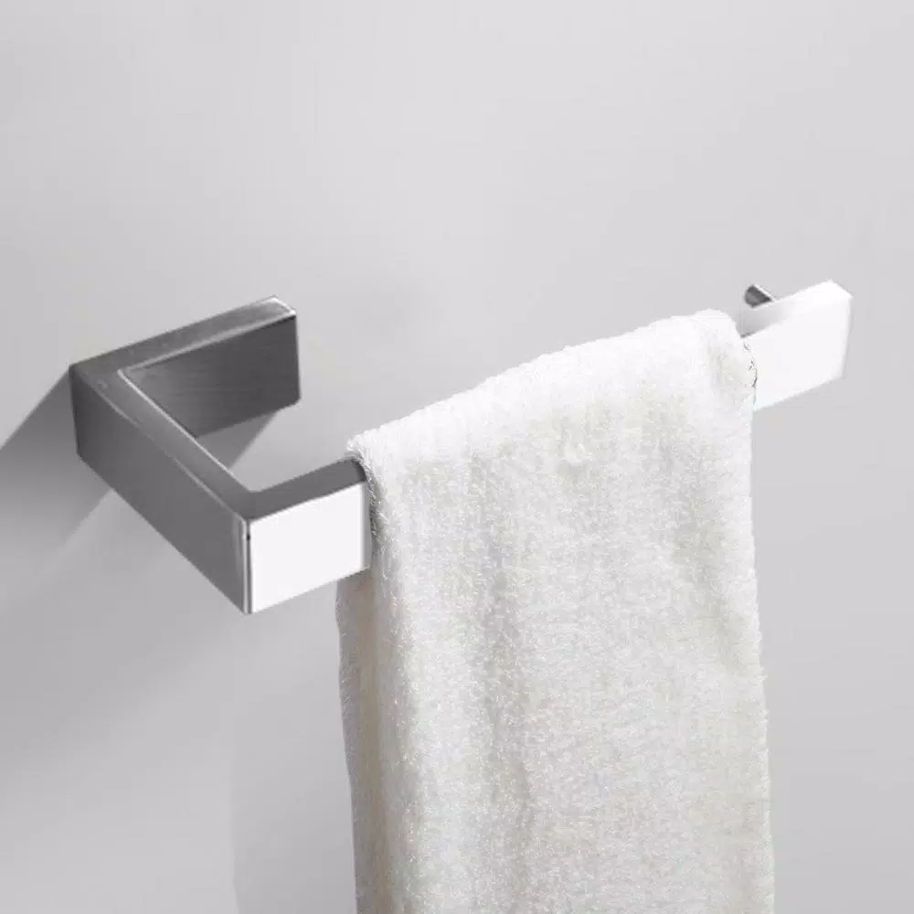 Boyel Living Stainless Steel 4-Piece Bathroom Accessories Set - Silver Wall Mounted Hardware Kit